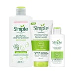 Simple Kind to Skin Bundle of Light Moisturiser, Cleansing Lotion & Face Wash