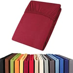 aqua-textil Viana Drap-Housse surmatelas revêtement lit sommier tapissier Coton 180x200-200x200 cm Bordeaux