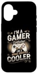 Coque pour iPhone 16 Gamer Godfather pour hommes, jeux vidéo amusants, vintage