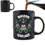 Tasse de motard | Tasse à café changeant de chaleur | Tasse de moto pour homme, tasse fantaisie, cadeau pour meilleur ami, petit ami, mari, fiancé (motard 1)