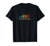 The Evolution of Man Fly Fishing in Retro Colors T-Shirt