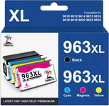 963Xl 963 Xl Multipack Compatible Pour Hp 963 Xl Pour Hp Officejet Pro 9010 9012 9020 9014 9015 9016 9018 9019 9022 9025 963Xl Noir Cyan Jaune Magenta