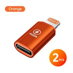 Elough-Adaptateur Otg Pour Iphone 14,13,12,11,Usb C Femelle Vers Pluie Mâle,Type C,Charge Rapide,Convertisseur Haute Vitesse - Type 2pcs Orange