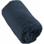 Drap housse flanelle coton 180x200 cm matelas épais Bleu Nuit