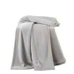 Catherine Lansfield Velvet Touch 130x170cm Blanket Throw Silver Grey