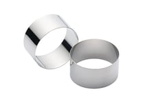 KitchenCraft Cooking Rings, Stainless Steel, Silver, 7 x 3.5 cm, Set of 2