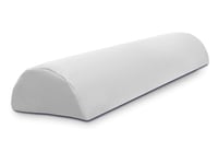 QUIRUMED WELLCORE Coussin de Massage Demi-Cylindre de Massage Ergonomique en Similicuir déhoussable avec Rembourrage en Mousse Blanc 60 x 18 cm