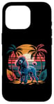 Coque pour iPhone 16 Pro Vintage 80s Sunset Caniche