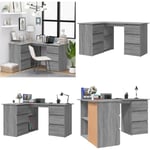 Vidaxl - Bureau d'angle Sonoma gris 145x100x76 cm Bois d'ingénierie - bureau d'angle - bureaux d'angle - Home & Living - Gris