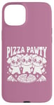 Coque pour iPhone 15 Plus Pizza Party Pizza Pawty Three Dogs Funny Pun amoureux des chiens