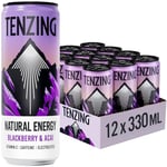 TENZING Natural Energy Drink, Plant Based, Vegan, & Gluten Free Drink, BCAA, Blackberry & Acai, 330ml (Pack of 12) - Packaging may vary