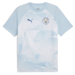 Manchester City Trenings T-Skjorte Pre Match - Silver Sky/Blå - PUMA, størrelse Medium