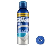 3x Gillette Series Shaving Foam 250 Ml. Revitalizing