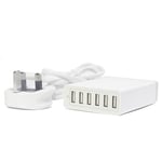 50W-10A 6 Port Fast USB Universal Charging Power Adapter For iPhone iPad Samsung