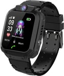 Enfants Smartwatch Ip67 Étanche-Montre Intelligente Lbs Localisateur Avec Chat Vocal Sos Aide Montres Appareil Photo Numérique Mobile Téléphone Montre Cadeau Enfants Pour Filles Garçons(S12 Noir)