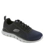 Skechers Homme Track Ripkent Basket, Bordure Noire en Maille Marine, 44 EU