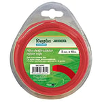 Riegolux 107673 Fil Débroussailleuse Nylon Carré Rouge 3.3 mm x 10 m