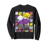 100 Days Smarter Three Cute Kawaii Axolotls Student Teacher Sweatshirt