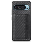 Google Pixel 9 / Pixel 9 Pro Case RFID-estokorttipidike hiilikuitu nahka + PC + TPU puhelin Co