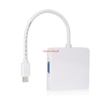 3 in1 Mini DisplayPort Male to HDMI/VGA/DVI Female Adapter White