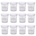 Argon Tableware Glass Jam Jars with Lids - 42ml - Pack of 12