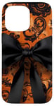 Coque pour iPhone 14 Pro Max Ruban orange bohème motif cachemire chasseur camouflage noir