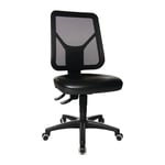 Chaise d'atelier pivotante TEC 80 rouleaux mousse polyuréthane noire 410-540 mm TOPSTAR