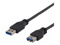 Deltaco Usb3-241 - Usb-Förlängningskabel - Usb Typ A (Hona) Till Usb Typ A (Hane) - Usb 3.1 Gen 1 - 1 M - Svart