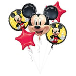 amscan- Party Anagram Lot Motif Mickey Mouse Décoration pour Anniversaire d'enfant ou fête à thème avec 5 Ballons en Aluminium, 4070101, Multicolore