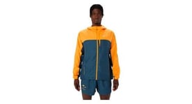 Veste coupe vent asics fujitrail packable orange bleu homme