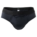 Slip Hom Simon rayé noir et gris anthracite