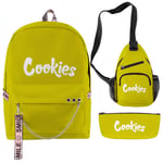 YANGPP Cookie 3D Digital Letter Printing Set Sac À Dos Sac D'École Messenger Bag Pen Case-10, Taille Libre