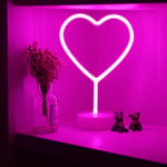 Söt Rosa Hjärta Neonljus Led Sockel Neonlampa Nattlampa Dekorativ Kärlek Hjärta Neon Marquee Skylt För Festival Bröllop Jul Barn Sovrum