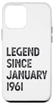 Coque pour iPhone 12 mini 64e anniversaire homme femme légende depuis janvier 1961