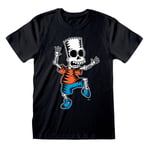 T-shirt med kortärm The Simpsons Skeleton Bart Svart Unisex - M