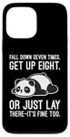 Coque pour iPhone 13 Pro Max Fall Down Seven Times, Get Up Eight - Humour amusant Lazy Panda