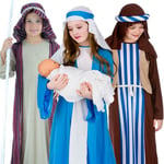 Christmas Nativity Barn Fancy Dress Mary Joseph Shepherd Pojkar Flickor Xmas Kostym A 3 to 4 Years