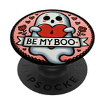 Be my Boo Illustration fantôme Saint-Valentin PopSockets PopGrip Adhésif