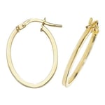 James Moore TH ER1007-V3 9k Yellow Gold Oval Hoop Earrings Jewellery