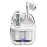 MUSIC HERO SBS Écouteurs TWS ICY, Casque sans Fil Transparent avec étui de Chargement, 3 Heures de Musique et d'appel, Microphone intégré, câble de Chargement USB-C Inclus.