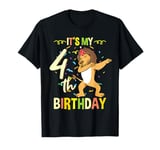 Its My 4th Birthday Dabbing Lion T-Shirt