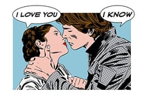 Komar Star Wars Classic Comic Quote Leia Han – Taille : 70 x 50 cm Impression d'art (sans cadre)