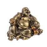 Lachineuse - Statuette Bouddha Rieur Chance & Prospérité - Statue Bouddha 11 cm Coloris Bronze - Décoration Feng Shui - Objet Déco Zen Chinoise pour Salon, Bureau - Idée Cadeau Chine Asie Porte Chance