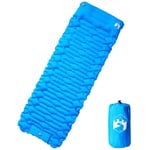 Matelas de camping autogonflant avec oreiller 1 personne bleu vidaXL