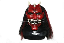 Horn Devil Demon Latex Mask Realistinen Krampus Demon Mask Joulupuku Päähineet Juhla kamala rekvisiitta