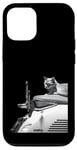 Coque pour iPhone 12/12 Pro Chat assis sur la moto Hasselblad 501cm 907x et x2d