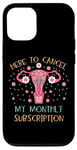 Coque pour iPhone 12/12 Pro Funny Hysterectomy Ici pour annuler mon abonnement mensuel