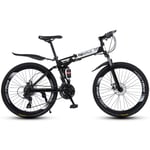 ERGONOMIC DESIGN Adjustable Comfortable Saddle Bike,Resistance To Friction High-carbon Steel Bike,34.1 Inch 24 Speed 40 Spoke Circle Mountain Bike-Black 34.1 inch/24 speed