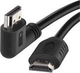 Câble HDMI 2.0 haute vitesse avec Ethernet 3 m 18 Gbps High Speed Cable avec Ultra HD 4K 3D ARC Support 90° Angle droit vers A mâle Noir