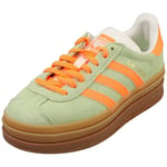 adidas Gazelle Bold Womens Fashion Trainers in Green Orange - 7.5 UK